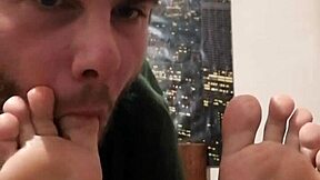 A sensual gay foot worship session with unexpected twist