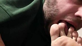 A sensual gay foot worship session with unexpected twist