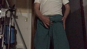 a gay guy starts rubbing himself slowly, building up to an intense solo session in his room.