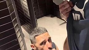 Joining us for some wild bathroom blowjob fun