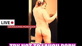 Gay twink blowjob scene in a bareback porn video