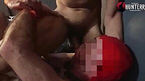 Young gay amateur in a wild group sex party with three partners