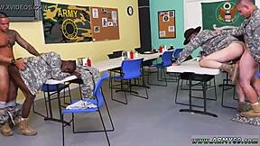 Drill Sergeant Commands Hard Army Threesome!