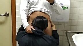 Big black cock action in Brazilian bathroom tryst