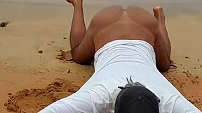 ladysilva latina gay fucks my ass on public beach