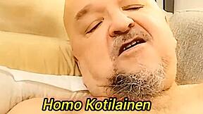 Finnish Old Fat Kinky Gay Jerking with Wild Toys.