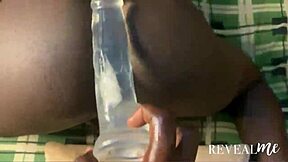 African gay man’s solo play with dildo and partner’s cumshow