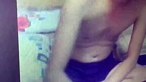 Seductive guy lures cute bro into web chat handjob.