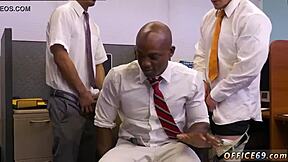 Multiple black guys banging hard in HR meeting video