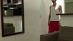 Gay hunk gets a facial in a hardcore scene