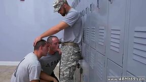 Soldiers getting sucked in extra gay military training vids!