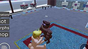 Gay roblox sex in public store with outdoor blowjob and cumshot action