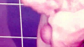 Solo pleasure in the bathroom with spanking and cum finale