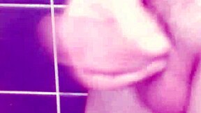 Solo masturbation session with cum and spanking in bathroom setting