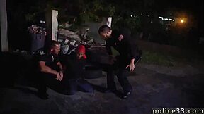 Boys Creampie in Interracial Police Uniform Action