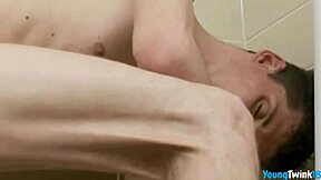 Steamy shower scene leads to rough gay anal sex