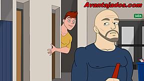 Gay sex cartoon with Faxineiro Comedor - a brazillian animated twist