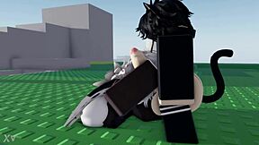 Femboy cat and moth dive into wild intimate fun.