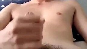 A hot handsome guy is indulging in solo pleasure