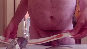 Stuffguy Horned in Bathroom Solo Catheter Play