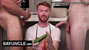 Freeuse kitchen by sayuncle, where horny studs surprise twinks with intense action