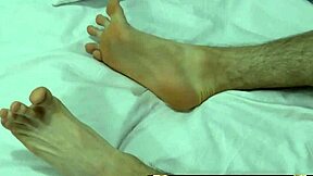 Foot fetish unfolds before intense solo masturbation