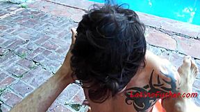 Latino twinks riding hard outdoors
