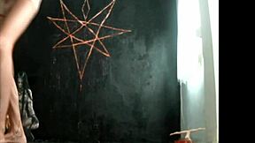 Nasty shemale whore teases with bare feet