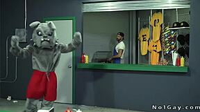 I watched Mascot harass Jessie at concessions, then he got drilled hard