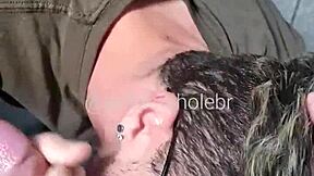 Man, sucked off a hung guy in the bathroom stall!