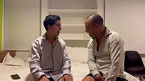 this young guy tried a huge dick from a disabled man for the first time.