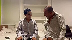 this young guy tried a huge dick from a disabled man for the first time.
