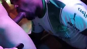 sucking huge cock at party, barely fits!
