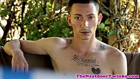 Gay twink JT Stryder gets banged hard outdoors
