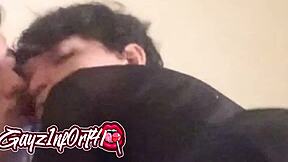 Slurping naughty white boy in bathroom stall