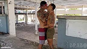 Fucking my latino cousin in abandoned building with deepthroat