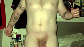Redhead Boy Strokes His Massive Cock