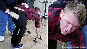 Straight Blonde Boy Spanked Hard by Gay Man First Time
