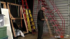 Gay dudes banging hard in the warehouse after hours