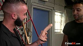 Gay Dudes Pound Hard in Warehouse Condom Action
