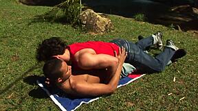 Outdoor gay fuck fest with wet European twinks banging hard