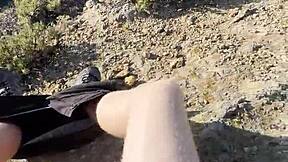 teen twink jerks off boldly in public park