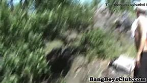 Euro Amateur Gets Bareback Assfucked Outdoors in POV