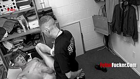 damn, twink guard gets banged rough on his first day at work!