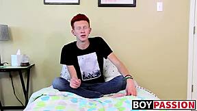 Twink Spreads Ass and Jerks to Explosive Finish