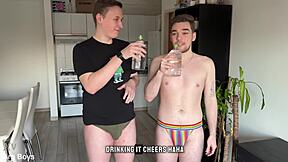 gay water challenge with boyfriend turns wild and wet