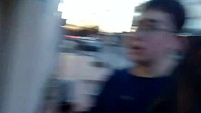 Fat little slut bends over and inserts microphone into his ass for masturbation