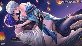 Noctilcent delos lantern vigil with tender gaze