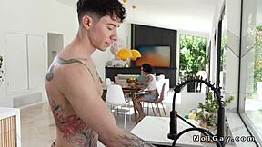 Who wants to bareback these huge dicks in the kitchen?