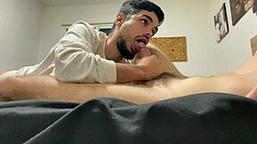 Hetero Friend Gets Blown to Cum